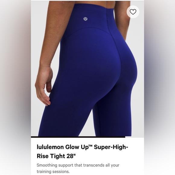 lululemon athletica Glow Up Super High Rise leggings 28” Size 8 Deep Sea Blue - Picture 7 of 9